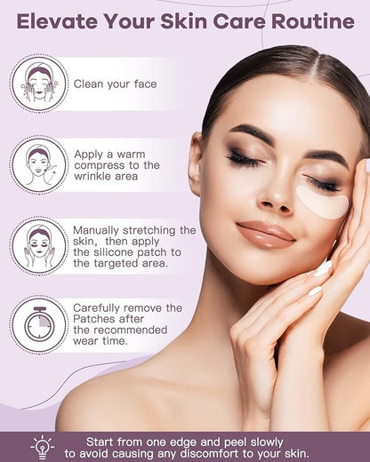 Reusable anti-wrinkle patches, reusable silicone