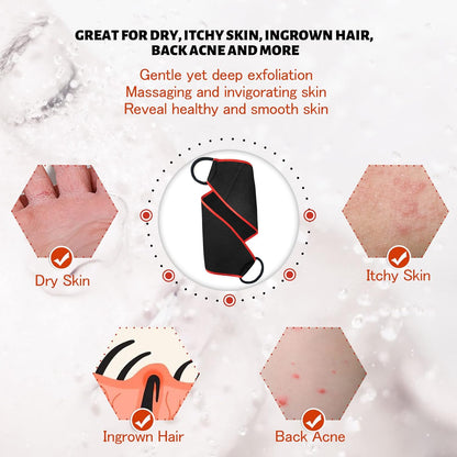 Evridwear Exfoliating Body Scrubber with Handles Back Washer Back Scrubber for Shower Bath Dry Skin Whole Body Deep Clean Men Women(Heavy)