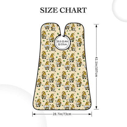 Waterproof Beard Trimming Bib, Non-Stick Hair Catcher for Men Shaving, Grooming Apron for Husband Dad, Gnomes Bees and Sunflowers Shave Bib