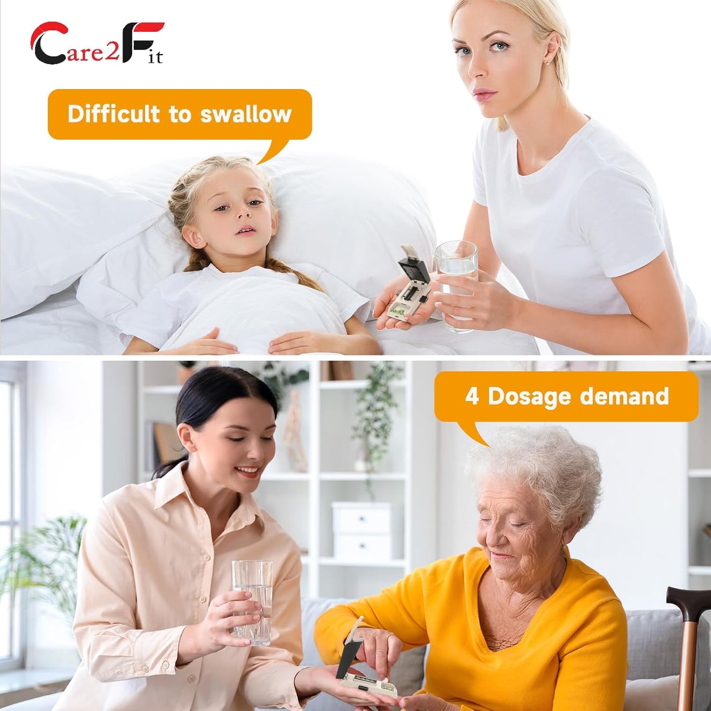 Auto Centering Pill Cutter Device, Pill Splitter Made of Aviation Aluminum Alloy with 402 Stainless Blade, Anti Cut Design,Ergonomic Operation Control,Designed in The USA (White)