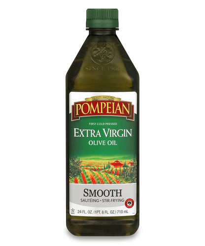 Pompeian Smooth Extra Virgin Olive Oil, Contains Polyphenols, First Cold Pressed, 24 Fl Oz