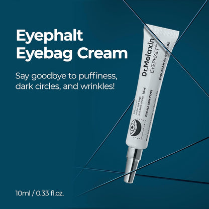 Eyephalt Eyebag Cream for Puffiness, Dark Circles & Fine Lines, Wrinkle, EGF Anti-Aging Under Eye Moisturizer with Niacinamide&Ceramide 0.33 fl.oz.
