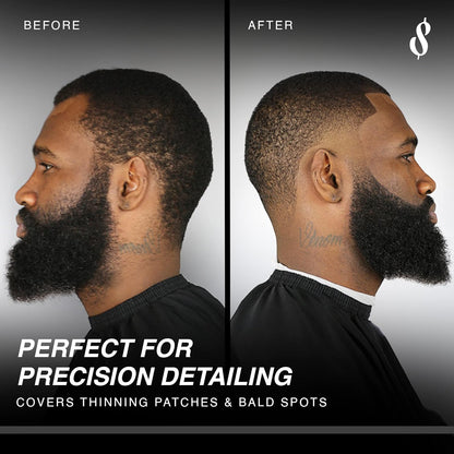 The Rich Barber N'Hance Pro Barber Kit II - 4-in-1 Hair & Beard Styling Set with Keratin-Infused Hair Building Fibers, Style Hold Spray, Applicator Pump, Application Card - Hairline & Edge Enhancer