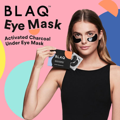 BLAQ Eye Mask, Eye Masks for Dark Circles and Puffiness, Under Eye Mask with Red Algae and Activated Charcoal, Vegan and Cruelty-Free Under Eye Masks, 15-Pack, Hyaluronic Acid Bright Eyes