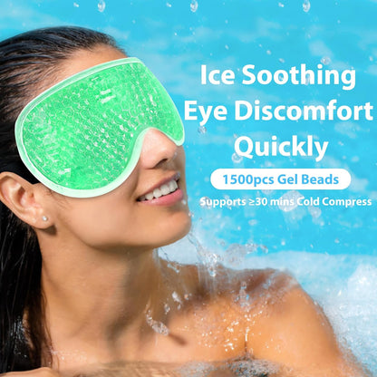 BeeVines Gel Eye Mask, 2 Pack Cooling Ice Masks for Puffy Eyes for Men & Women, Cold & Warm Compress for Post Surgery, Puffiness, Allergies & Treatment(Blue & Green)