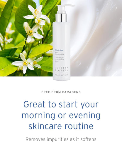 Kerstin Florian Rehydrating Neroli Cleansing Milk | Gentle Makeup Remover and Face Wash for Normal to Sensitive Skin (6.8 fl oz)