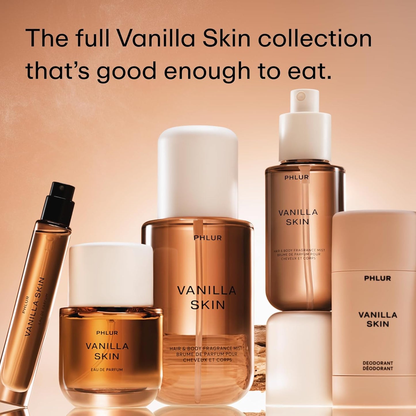 PHLUR Vanilla Skin Eau de Parfum - Travel Size Perfume Fragrance - Vanilla Perfume with Pink Pepper, Cashmere Wood & Sandalwood (9.5mL)