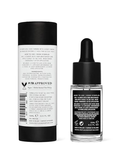 Pestle & Mortar Glow Drops - Sunless Self-Tan with Hyaluronic Acid. Customisable Self Tanner- For Men & Women,15ml