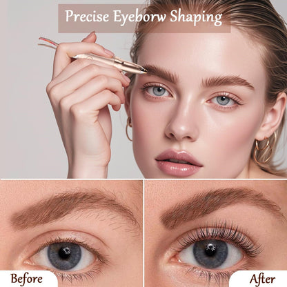 2 in 1 Heated Eyelash Curlers and Eyebrow Trimmer for Women, Electric Eyelash Curler with 2 Temperature Modes Anti-Burn USB Rechargeable Heated Eyelash Curler, Ideal Gift for Women WF915