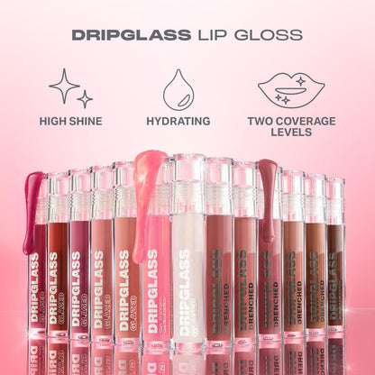 Morphe Dripglass High Shine Lip Gloss - Glazed, Semi-Sheer & Nourishing Lip Makeup - Buildable Formula Infused with Plant-Derived Squalane & Vitamin E - Berry Stained (0.13 oz)