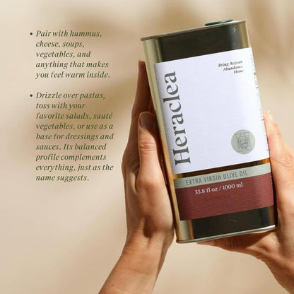 Heraclea - Everything Oil - Extra Virgin Olive Oil - Organic Olive Oil - Extra Virgin - Cold Pressed - Polyphenol Rich EVOO - 33.8oz Bottle