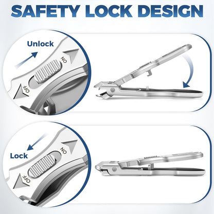 Eagle Beak Beveled Nail Clippers - Wide Jaw Opening Anti-Splash Eagle Beak Nail Clippers with Catcher, 45 Degrees Ingrown Toenail Clippers for Seniors Slanted Nail Clipper for Men