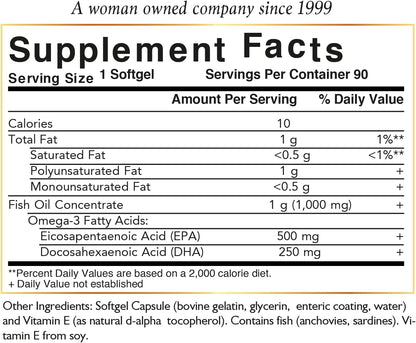 Cocó March N.M.D Marine Omega-3 - HIGH Potency 500 mg EPA / 250 mg DHA Enteric Coated, No Fishy Aftertaste, Gluten Free, Dairy Free, Paleo Friendly, Keto Friendly, GMO Free - 3 Months Supply