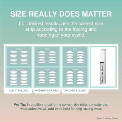 Contours Rx Lids By Design - Non-Surgical & Transparent Eyelid Lift Strips - For a More Youthful-Looking Appearance, Reshape and Define with Eyelid Tape for Hooded Eyes (6mm) 80ct