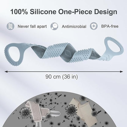 Silicone back scrubber for shower