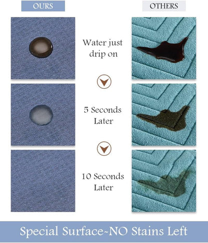 MontVoo-Bath Mat Rug Long Non Slip Super Absorbent Bathroom Runner Stain Resistant Quick Dry Thin Bathroom Mat Fit Under Door-24"x70",Navy