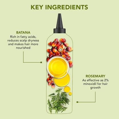 Botanic Hearth 100% Pure Rosemary Batana Hair Oil (2fl oz-Pack of 2) with Biotin |Hair Oil Repairs Dry Damaged Hair, Strengthening, Healthier Hair- Hair Tonic