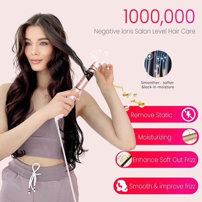 Mini Travel Curling Iron, European Travel Curling Iron Dual Voltage (100V-240V) Mini Size for Short Hair 1 inch, Portable Hair Curler with 30s Fast Heating Constant 180° for International (Pink)