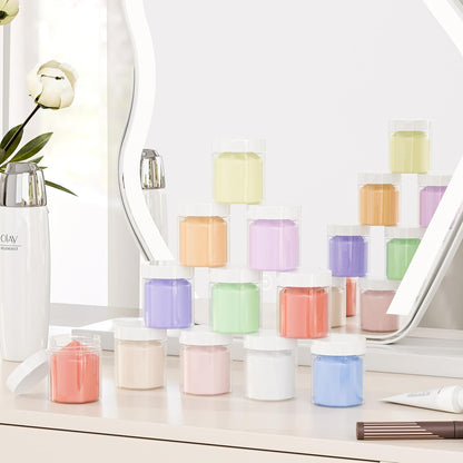 84PCS 4oz/125ml Plastic Jars with Screw On White Lids Seal Stickers Bottle Lid,Clear Container for Storing Dry Food,Spice,Lotion, Cosmetic, Slime, Honey Jam, Cream, Butter