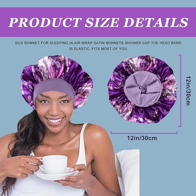 4pcs silk bonnet for sleeping,satin