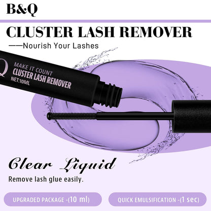 B&Qaugen B&Q Lash Remover for Lash Clusters 10 ML Lash Cluster Remover Cluster Lash Remover Cluster Lash Bond Remover Lash Adhesive Remover Lash Glue Remover Lash Bond and Seal Remover（Remover-10ML）