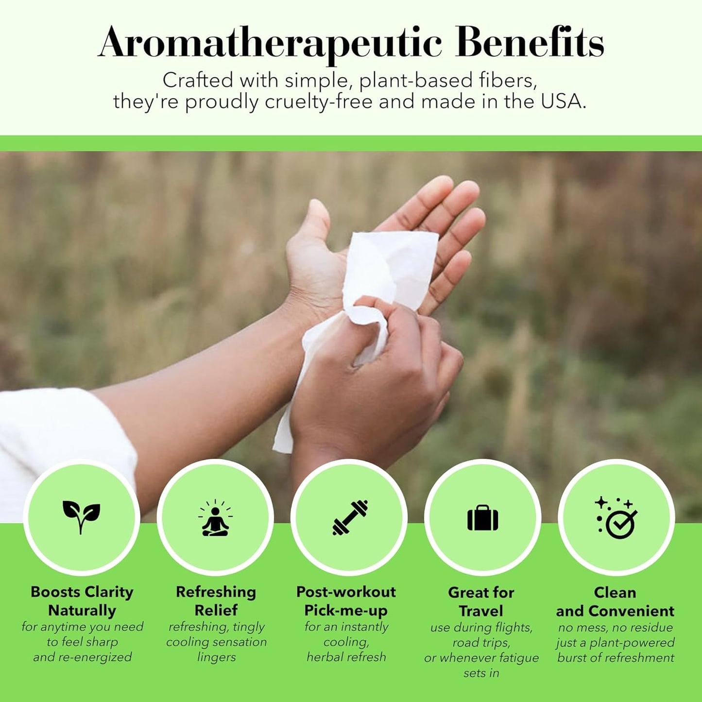 Herban Essentials - Peppermint Wipes & Towelettes - Essential Oil Wipes for Hands & Body - Travel Size Essentials and Toiletries - Natural, Individually Wrapped, Disposable & Moist Refresh (20 count)