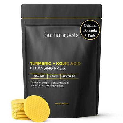 Turmeric Kojic Acid Cleansing Pads - Turmeric Face Scrub Pads with Vitamin C (30 pads), Kojic Acid and Turmeric Cleansing Pads for Exfoliation - Made With Vitamin B5