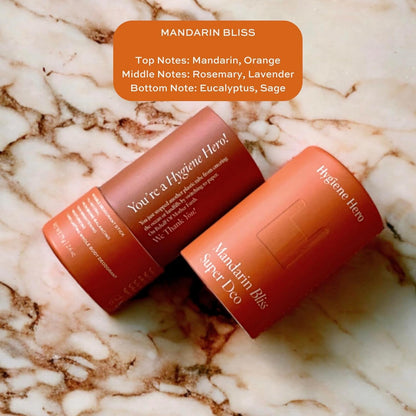 Super Deo - Mandarin Bliss | Invisible Deodorant Stick | Natural Deodorant for Men and Women | Aluminium Free | Mitigate Ingrown Hair | Mandarin and Orange Scent