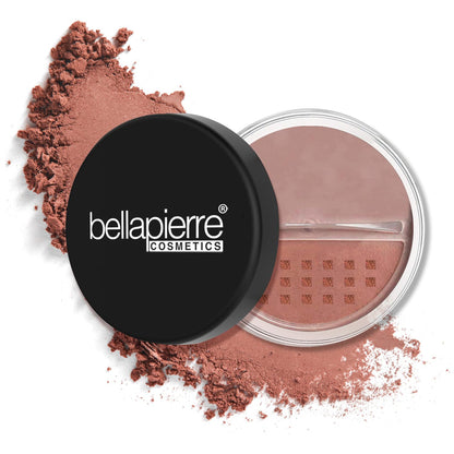 Bellapierre Mineral Blush – Loose Powder Blush, Lightweight Cheek Color, Warm Dewy Finish, Talc-Free, Hypoallergenic & Non-Toxic – 0.3 oz – Amaretto