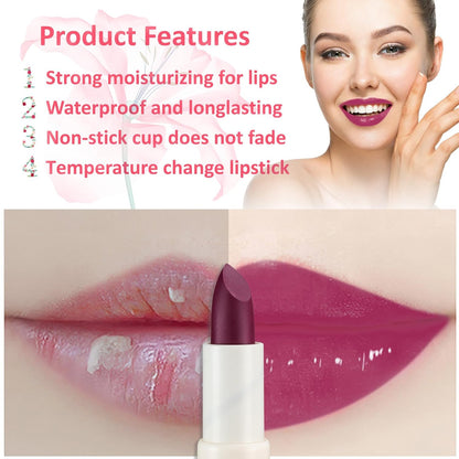 1 Pack Crystal Flower Jelly Lipstick,Magic Color Changing Lipstick,PH Clear Temperature Color Changing Lip Gloss,Lip Balm,Long Lasting Nourishing Moisturizing Lip Stick Set 07