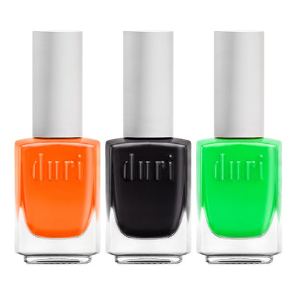 duri Trio Neon Nail Polish Set - Trick-Or-Treat Yo'Self, Matte Finish, Quick Drying, 0.45 Fl Oz each