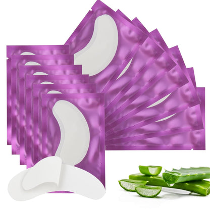 100Pairs Eyelash Extension Gel Patches Kit Natural Hydrogel, Lash Gel Pads for Beauty Makeup Mask Kit Supplies Eye Mask Pads Beauty Tools (Purple)