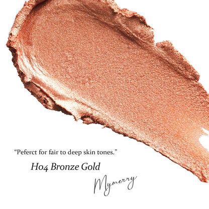 Dewy Highlighter Makeup, Highlighter Makeup Stick for Face and Body, Radiant & Shimmer Glow, Buildable Color for All Day | Vegan & Cruelty-Free | Bronze Caramel Glod 15g/0.53fl.Oz