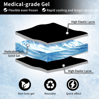 ZNÖCUETÖD Migraine Headache Relief Cap Hat Full Head ice Pack Wrap Cooling Gel Ice Beanie Hot/Cold Compress Hangover Cap for Sinus, Stress, Tension, Head Pain Relief, Women Men