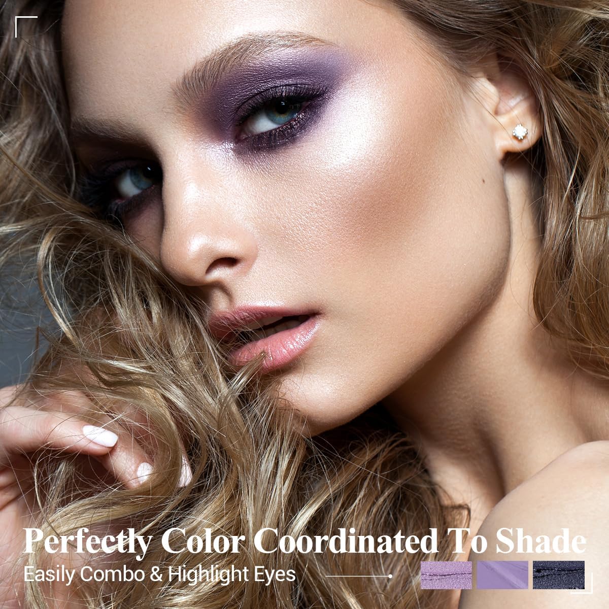 Purple Eyeshadow Stick 6PCS Set, Metallic Shimmer Matte Cream Eye Shadow Palette Eyeliner Brightener Pencil Crayon Halloween Makeup- LAVENDER