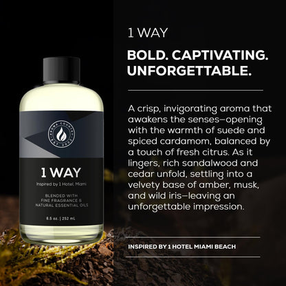 Aroma Country 1 Way Diffuser Oil - Luxury Hotel Santal Fragrance Oil for Diffuser Refill, Sandalwood Home Aroma Diffusers & Room Spray - My Way Premium Aromatherapy Oils & Home Scent (4 Fl Oz)