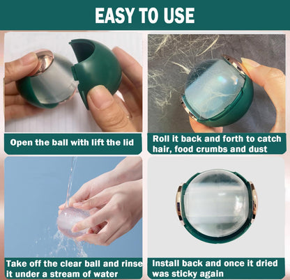 CALMTEE Reusable Gel Lint Roller Ball, Sticky Washable lint Roller Portable Small Dog Cat Pet Hair Lint Remover Tool for Clothes, Pocket Traveling Essentials