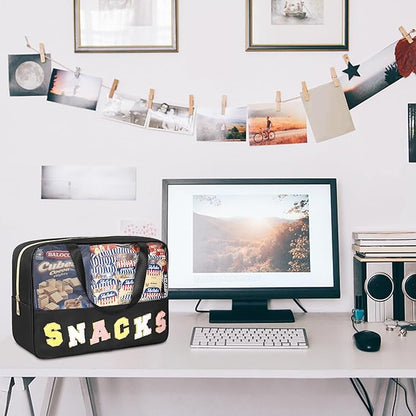 Chenille letter snacks bag zipper