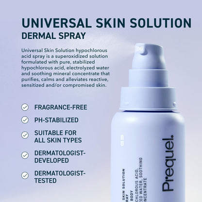 Skin Universal Skin Solution Hypochlorous Acid Spray for Face and Body. HOCL Facial Cleanser and Dermal Spray with Electrolyzed Water and Mineral Complex. pH-Stabilized Skin Care. 4oz