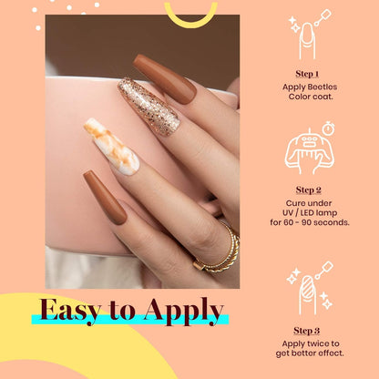 Beetles Brown Gel Nail Polish, 1Pcs 15ml Brown Fall Color Gel Polish Soak Off Nail Art Manicure Salon DIY Uv Lamp Nail Design Decoration at Home