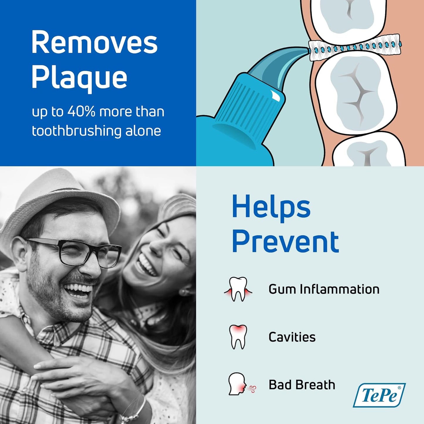 TePe Interdental Brush Original, Soft Dental Brush for Teeth Cleaning, Pack of 20, 0.8 mm, Large Gaps, Green, Size 5