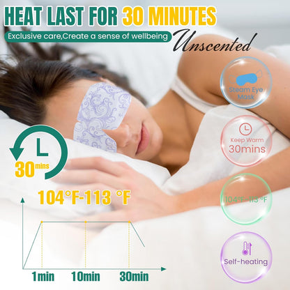 XPCARE 16 Pack Steam Eye Masks for Dry Eyes, Heated Eye Mask Warm Compress for Eyes,Disposable Heated Eye Mask for Dark Circles, Puffy Eyes, Relief Stress Eye Fatigue（Unscented）
