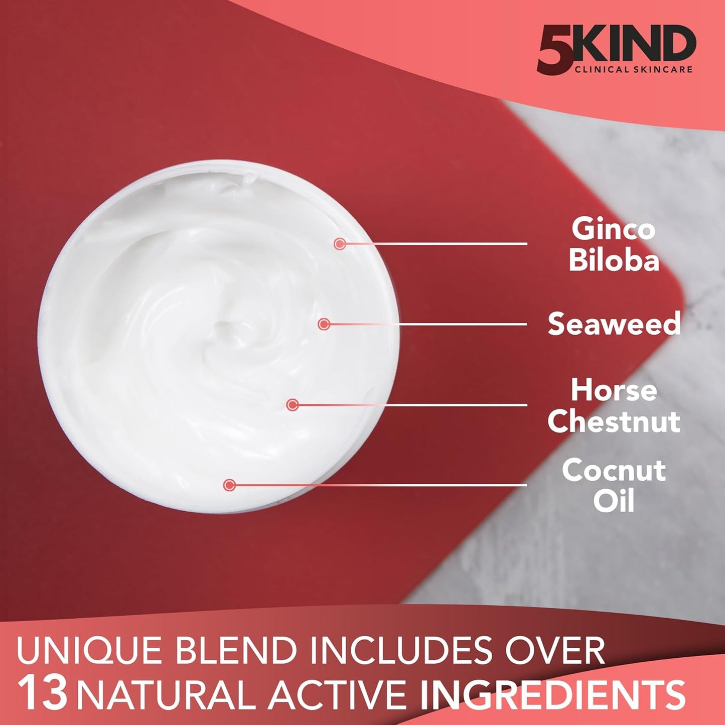 5Kind Extra Strong Anti Cellulite Cream 6.76 Fl Oz - Natural Warming Formula Cellulite Remover for Legs - Body Firming and Tightening Cream - Firming Cream for Cellulite