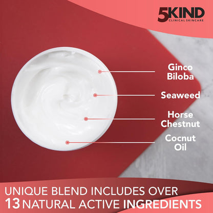 5Kind Extra Strong Anti Cellulite Cream 6.76 Fl Oz - Natural Warming Formula Cellulite Remover for Legs - Body Firming and Tightening Cream - Firming Cream for Cellulite