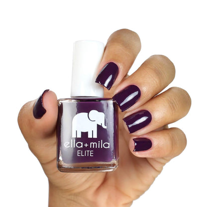 Ella+mila Professional Quick Dry Nail Polish - Long-Lasting & Chip-Resistant (Elite Collection - Little Plum Dress - 0.45 fl oz)
