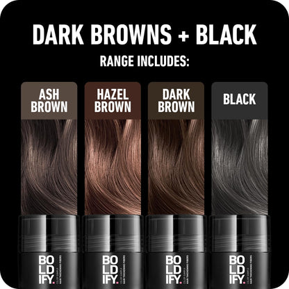 Boldify Hair Fibers Color Sample Kit - Fill In Thinning and Fine Hair for an Instantly Fuller, Thicker Look - 14 Shades for Women & Men - Dark Browns + Black