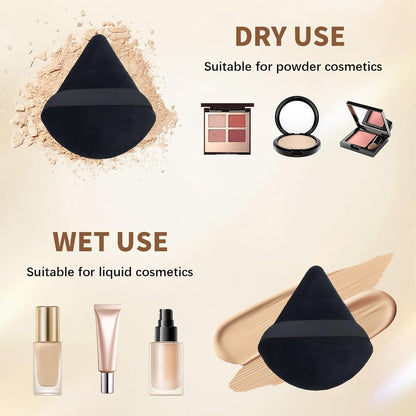 Triangle Makeup Powder Puff, 60pcs Setting Powder Puffs, This Cosmetic Wedges For Face, Under Eyes And Neck, Velvet Material