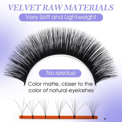 Easy Fan Volume for Lash Artists: Wendy, Handmade Fans for Eyelash Extensions, Self Fanning, Blooming, C-KH, Black, D-0.05-15