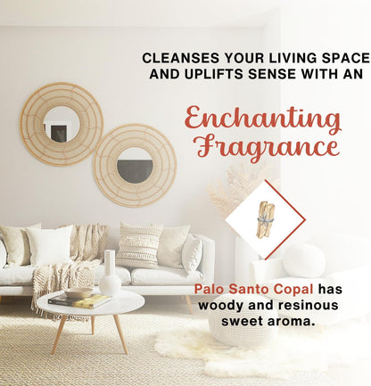 Sacred Elements Palo Santo & Copal Incense Sticks – 12 Pack | Natural Holy Palo Santo for Cleansing, Meditation, Smudging & Aromatherapy | Premium Copal Resin Blend | Long-Lasting Fragrance