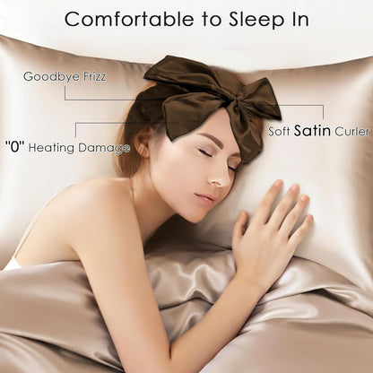 weiwei Satin Heatless Curlers Hair Curler, No Heat Curls Overnight Hair Curlers to Sleep In Overnight Curls Headband, 70" Hair Curlers No Heat, 9 Pcs Satin Heatless Curling Set for Women Long Hair